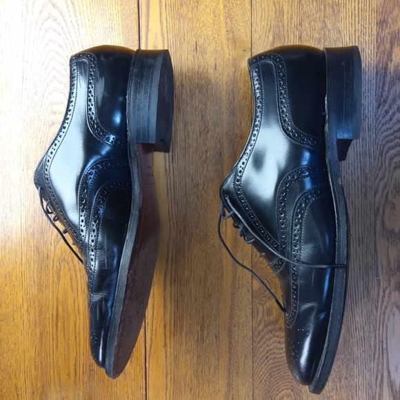 Stafford Comfort Plus OS Leather Wingtip Lace Up Loafers Black Mens 9 - Picture 5 of 11